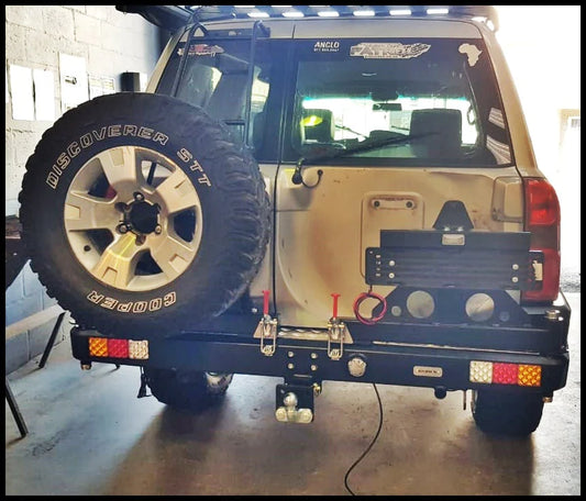 Gobi-X Nissan Patrol GU Rear Bumper with Jerry Can Holder and Tire Carrier