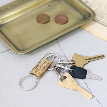 Post General Brass Keyholder with Vintage Key